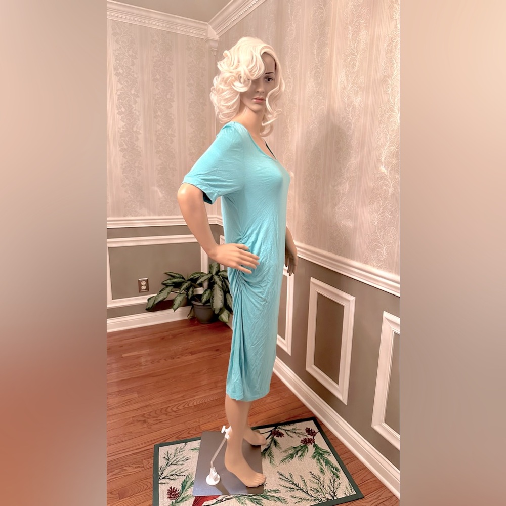 PEAUTY! Maternity Maxi Dress!👗short sleeve/light blue/Size-L